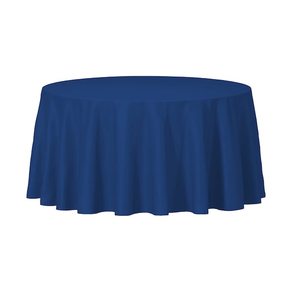 Smarty Had A Party 84 Navy Round Disposable Plastic Tablecloths 96 Tablecloths, 96PK 823270-NV-CASE - main